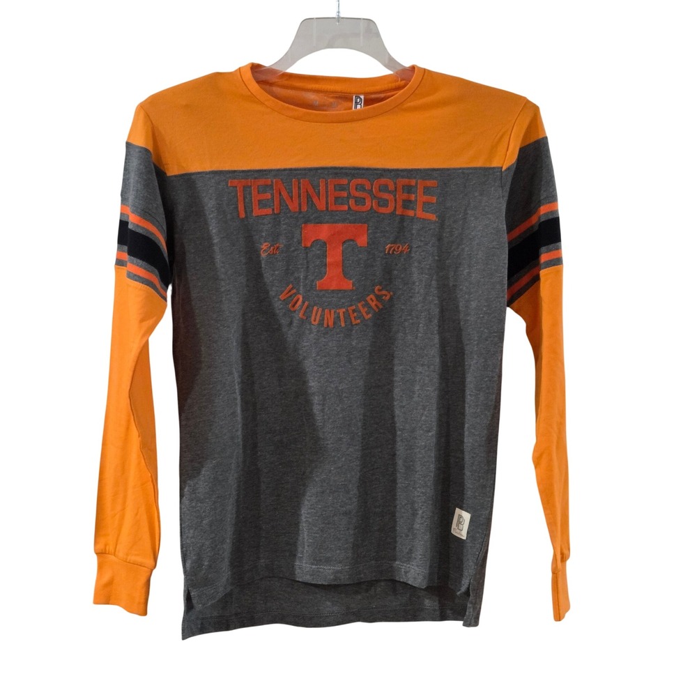 Pressbox Tennessee Volunteers Long Sleeve T-Shirt Grey Orange Lizzy size M